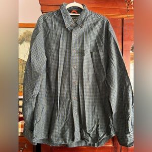 Men’s Abercrombie and Fitch green & blue plaid button down shirt size Large
